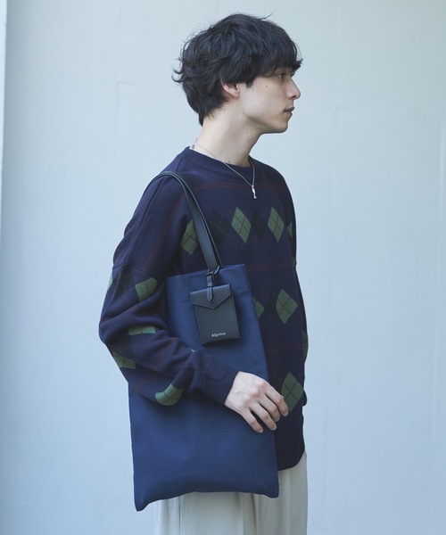 Alpinus(アルピナス)の「Alpinus - ポシェット付き レザーコンビトートバック(トートバッグ・メンズ・ネイビー/ホワイト・FREE)」の19枚目の写真