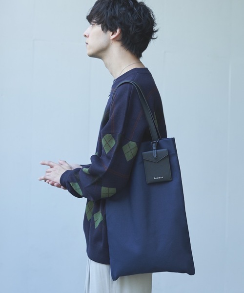 Alpinus(アルピナス)の「Alpinus - ポシェット付き レザーコンビトートバック(トートバッグ・メンズ・ネイビー/ホワイト・FREE)」の9枚目の写真