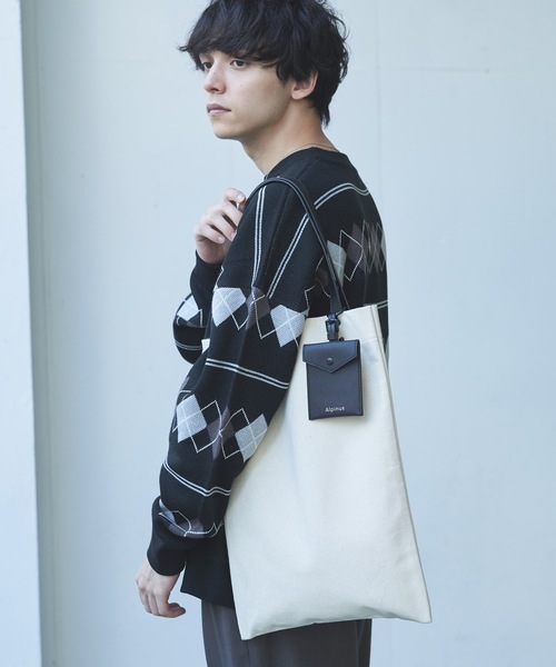 Alpinus(アルピナス)の「Alpinus - ポシェット付き レザーコンビトートバック(トートバッグ・メンズ・ネイビー/ホワイト・FREE)」の16枚目の写真