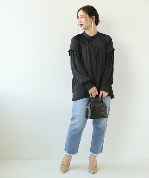 Simplicite（サンプリシテ）の「タックスタンド ボリュームブラウス（シャツ/ブラウス・レディース・ブラック/アイボリー/オレンジ・FREE）」の18枚目の写真