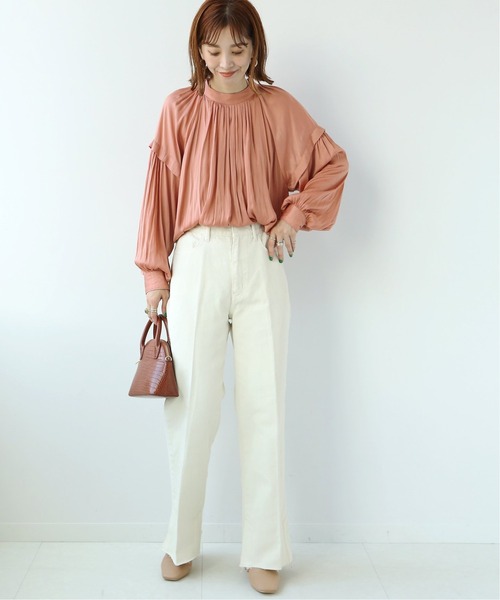 Simplicite（サンプリシテ）の「タックスタンド ボリュームブラウス（シャツ/ブラウス・レディース・ブラック/アイボリー/オレンジ・FREE）」の19枚目の写真