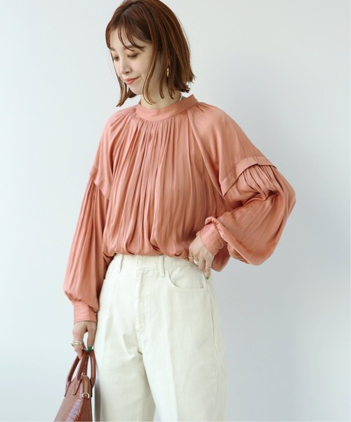 Simplicite（サンプリシテ）の「タックスタンド ボリュームブラウス（シャツ/ブラウス・レディース・ブラック/アイボリー/オレンジ・FREE）」の4枚目の写真