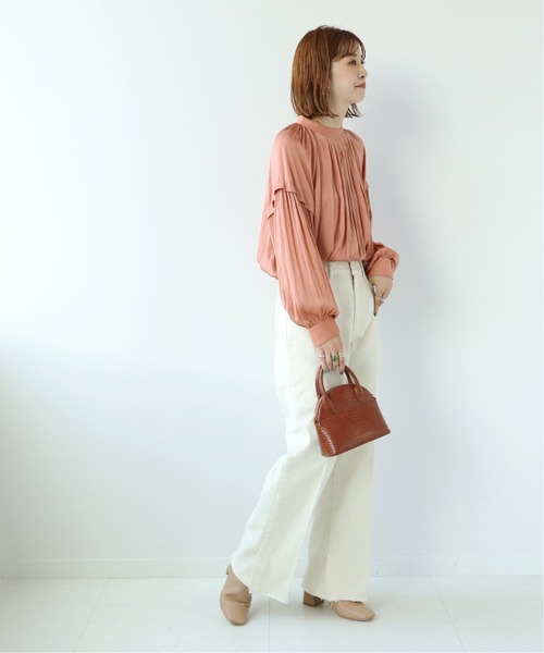 Simplicite（サンプリシテ）の「タックスタンド ボリュームブラウス（シャツ/ブラウス・レディース・ブラック/アイボリー/オレンジ・FREE）」の10枚目の写真