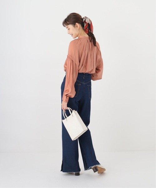 Simplicite（サンプリシテ）の「タックスタンド ボリュームブラウス（シャツ/ブラウス・レディース・ブラック/アイボリー/オレンジ・FREE）」の16枚目の写真