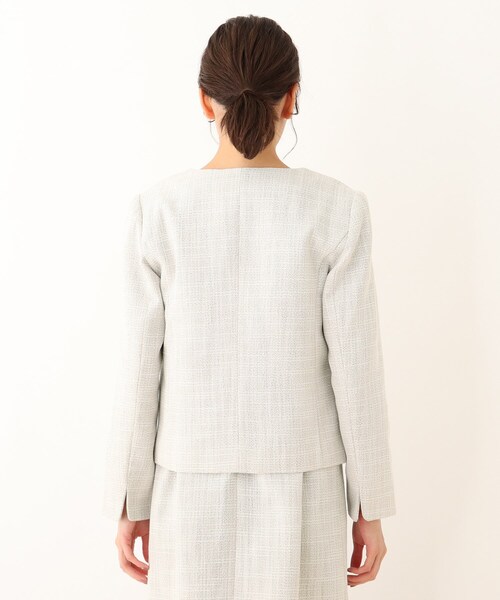 SHOO・LA・RUE（シューラルー）の「◆【S-3L】クラッシーツイードノーカラージャケット（ノーカラージャケット・レディース・ベージュ系その他4/ネイビー系7・01/02/03/04/05）」の11枚目の写真