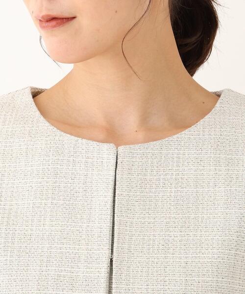 SHOO・LA・RUE（シューラルー）の「◆【S-3L】クラッシーツイードノーカラージャケット（ノーカラージャケット・レディース・ベージュ系その他4/ネイビー系7・01/02/03/04/05）」の6枚目の写真