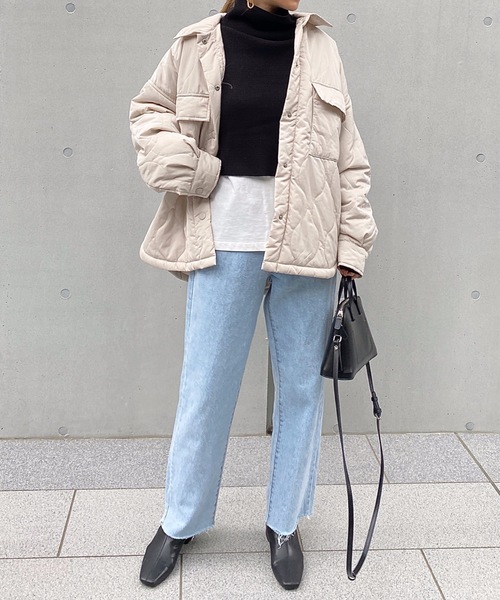 StyleSea（スタイルシー）の「ウェーブキルトCPOブルゾン（ミリタリージャケット・レディース・ブラック/カーキ/アイボリー/グレイッシュベージュ・MEDIUM）」の22枚目の写真