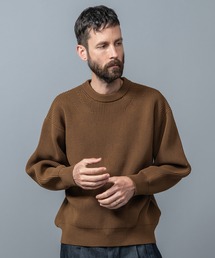 MR.OLIVE ミスターオリーブ / LOW GAUGE AZE POLYESTER KNIT / CREW NECK SWEATER ローゲージ アゼ編み ポリエステルニット クルーネックビッグシルエットセーター / M-023127