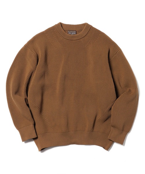 MR.OLIVE（ミスターオリーブ）の「MR.OLIVE ミスターオリーブ / LOW GAUGE AZE POLYESTER KNIT / CREW NECK SWEATER ローゲージ アゼ編み ポリエステルニット クルーネックビッグシルエットセーター / M-023127（ニット/セーター・メンズ・ダークブラウン/ブラウン系その他/ブラック・LARGE/MEDIUM/SMALL）」の6枚目の写真