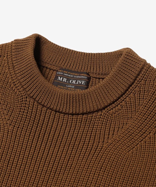 MR.OLIVE（ミスターオリーブ）の「MR.OLIVE ミスターオリーブ / LOW GAUGE AZE POLYESTER KNIT / CREW NECK SWEATER ローゲージ アゼ編み ポリエステルニット クルーネックビッグシルエットセーター / M-023127（ニット/セーター・メンズ・ダークブラウン/ブラウン系その他/ブラック・LARGE/MEDIUM/SMALL）」の12枚目の写真