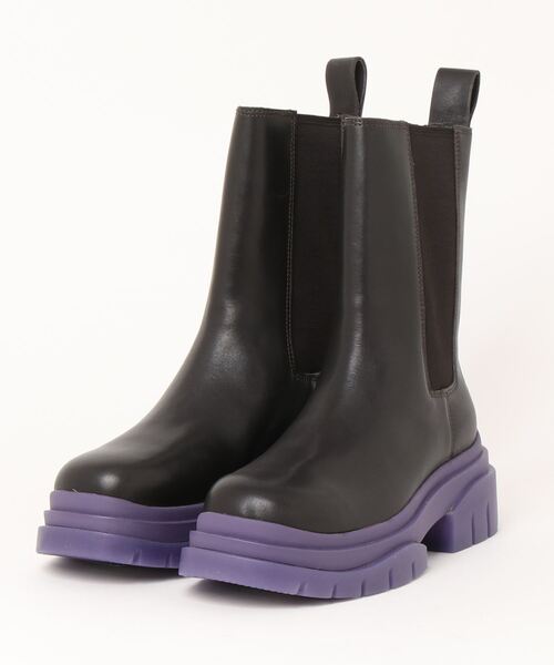ASH(アッシュ)の「【STORM】カラーソールサイドゴアブーツ(ブーツ・レディース・ブラック×パープル/ブラック×グリーン/ブラック×ブルー/ダークブラウン・35/38/36/37/39)」の2枚目の写真