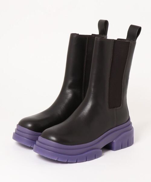 ASH(アッシュ)の「【STORM】カラーソールサイドゴアブーツ(ブーツ・レディース・ブラック×パープル/ブラック×グリーン/ブラック×ブルー/ダークブラウン・35/38/36/37/39)」の5枚目の写真
