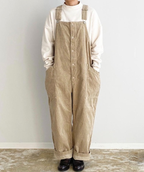 HARVESTY(ハーベスティ)の「HARVESTY / ハーベスティ CORDUROY OVERALLS(サロペット/オーバーオール・レディース・ブラック/ベージュ/アイボリー・1/2)」の20枚目の写真