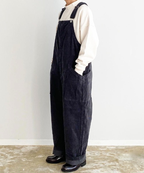 HARVESTY(ハーベスティ)の「HARVESTY / ハーベスティ CORDUROY OVERALLS(サロペット/オーバーオール・レディース・ブラック/ベージュ/アイボリー・1/2)」の7枚目の写真