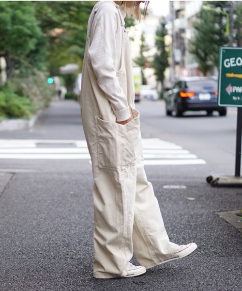 HARVESTY(ハーベスティ)の「HARVESTY / ハーベスティ CORDUROY OVERALLS(サロペット/オーバーオール・レディース・ブラック/ベージュ/アイボリー・1/2)」の10枚目の写真