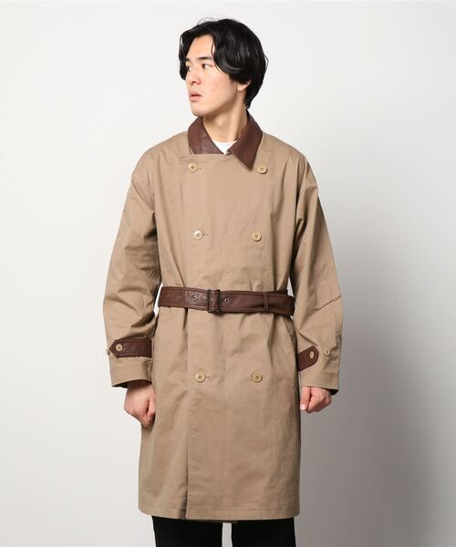 Retro Grade（レトログレード）の「RETRO GRADE/レトログレード　T/C SHEEP TRENCH COAT T/Cシープトレンチコート（トレンチコート・メンズ・ブラック/ベージュ・LARGE）」の3枚目の写真
