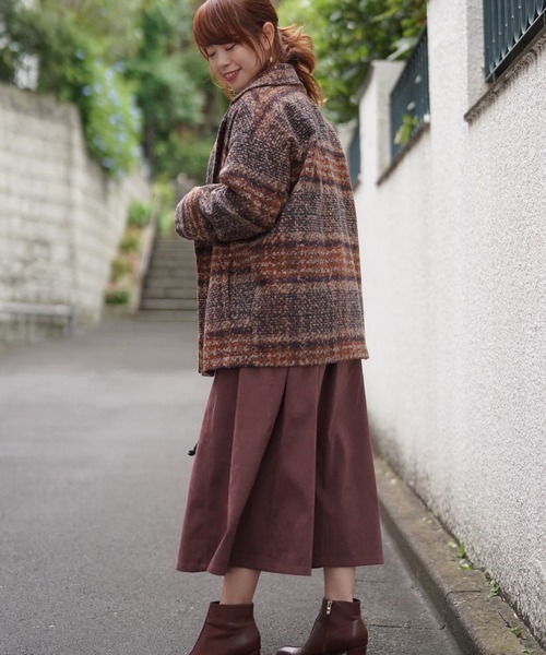 Lilipetit(リリプティ)の「【Lilipetit×Rina】チェックミドルダブルコート(ピーコート・レディース・ベージュ/ネイビー・M/L)」の22枚目の写真