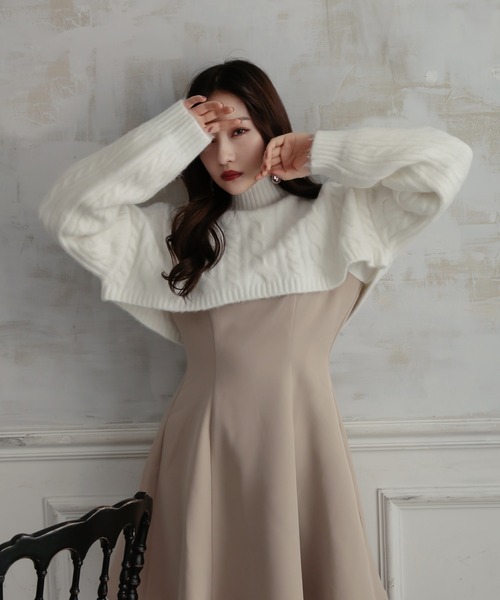 ANDGEEBEE（アンジービー）の「ショートニット（ニット/セーター・レディース・ホワイト/ブラック・MEDIUM）」の11枚目の写真