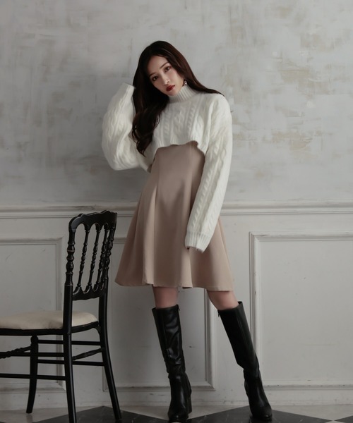 ANDGEEBEE（アンジービー）の「ショートニット（ニット/セーター・レディース・ホワイト/ブラック・MEDIUM）」の4枚目の写真