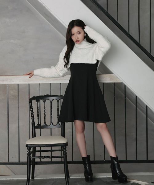 ANDGEEBEE（アンジービー）の「ショートニット（ニット/セーター・レディース・ホワイト/ブラック・MEDIUM）」の21枚目の写真