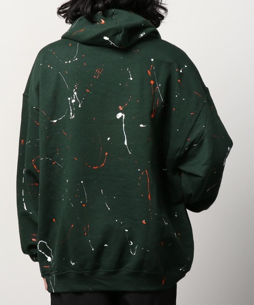 JACKROSE（ジャックローズ）の「JE-ハンドペイントロゴプルパーカー（パーカー・メンズ・ブラック/グレー/グリーン・M/L）」の9枚目の写真