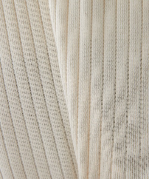 PUAL CE CIN（ピュアルセシン）の「針抜きリブヘンリーネックロングスリーブ（Tシャツ/カットソー・レディース・ブラック/グレー/ナチュラル・FREE）」の4枚目の写真