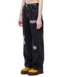 runningHIGH | 【RUNNING HIGH 】ダメージウォッシュド デニムスラングジーンズ / DAMAGE WASHED DENIM SLUNG JEANS(デニムパンツ)