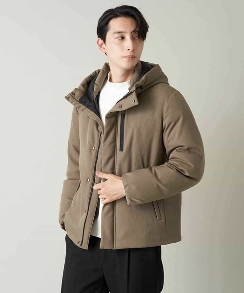 a.v.v(アーヴェヴェ)の「【軽撥水/ストレッチ/裾コードシルエット変化】シームレスストレッチダウンブルゾン(ダウンジャケット/コート・メンズ・ブラック/モカ・46/48/50)」の17枚目の写真