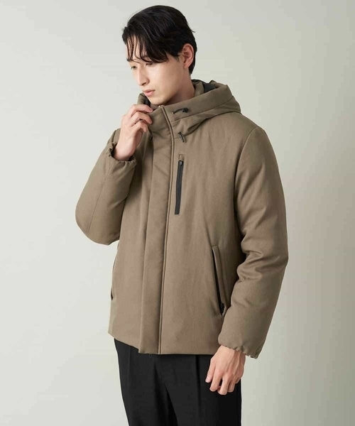 a.v.v(アーヴェヴェ)の「【軽撥水/ストレッチ/裾コードシルエット変化】シームレスストレッチダウンブルゾン(ダウンジャケット/コート・メンズ・ブラック/モカ・46/48/50)」の19枚目の写真
