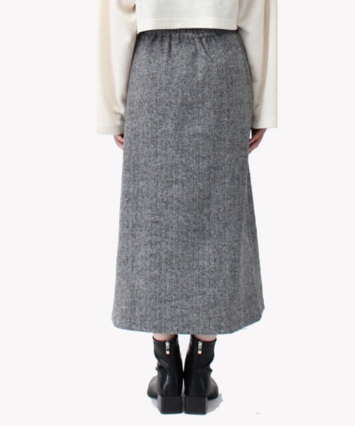 STYLEBLOCK(スタイルブロック)の「起毛ヘリンボーンフロント釦スカート(スカート・レディース・ベージュ/ホワイト/チャコールグレー・M)」の8枚目の写真