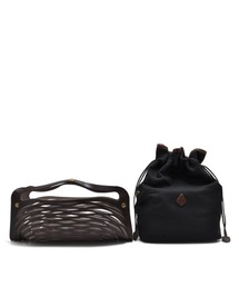 CL3427 CLE PURSE MESH TOTE レザーメッシュトートバック 巾着付き