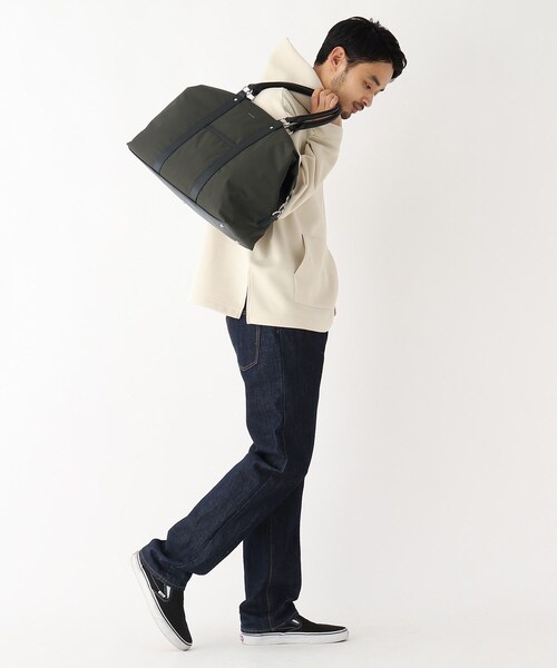 BASECONTROL（ベースコントロール）の「◆レザータッチｘ撥水生地 軽量 2WAYボストンバッグ（ボストンバッグ・メンズ・カーキ/ネイビー/ブラック・99）」の11枚目の写真