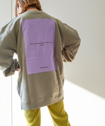 バックパッチ裏毛プルオーバー スウェット/オーバーサイズ/クルーネック/バックプリント/