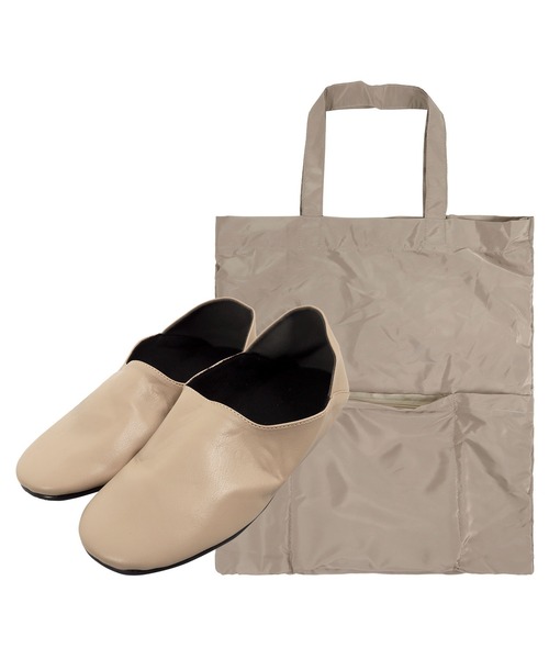 KOBE LETTUCE（コウベレタス）の「≪2点セット≫ポケッタブルスリッパ＆トートバッグ（その他シューズ・レディース・ブラック/ピンク/ゴールド/グレイッシュベージュ/ベージュ系・M/L/S）」の4枚目の写真