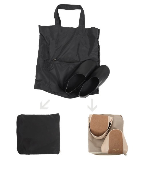 KOBE LETTUCE（コウベレタス）の「≪2点セット≫ポケッタブルスリッパ＆トートバッグ（その他シューズ・レディース・ブラック/ピンク/ゴールド/グレイッシュベージュ/ベージュ系・M/L/S）」の14枚目の写真