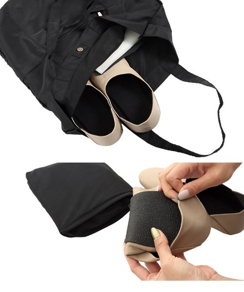 KOBE LETTUCE（コウベレタス）の「≪2点セット≫ポケッタブルスリッパ＆トートバッグ（その他シューズ・レディース・ブラック/ピンク/ゴールド/グレイッシュベージュ/ベージュ系・M/L/S）」の12枚目の写真