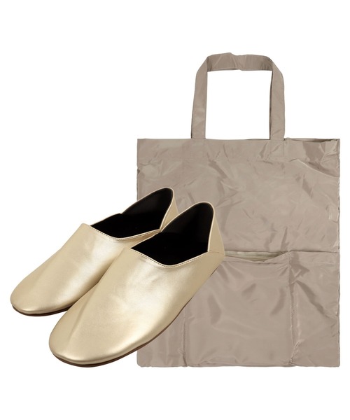 KOBE LETTUCE（コウベレタス）の「≪2点セット≫ポケッタブルスリッパ＆トートバッグ（その他シューズ・レディース・ブラック/ピンク/ゴールド/グレイッシュベージュ/ベージュ系・M/L/S）」の9枚目の写真