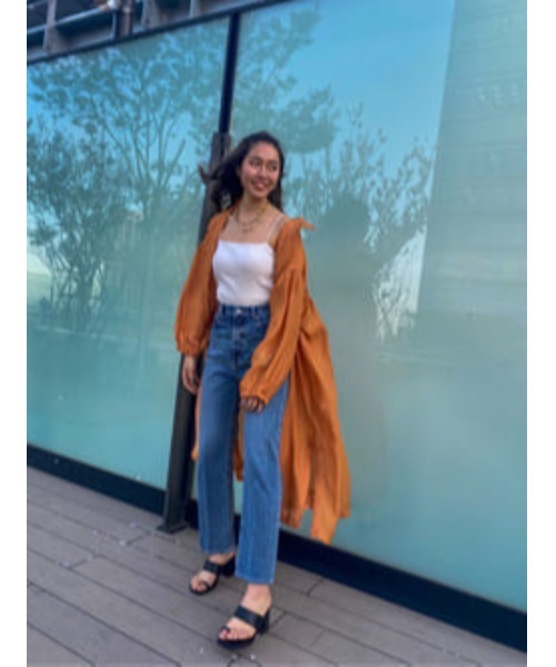 crie conforto(クリーコンフォルト)の「シアーワッシャーオーガンジーワンピース(ワンピース・レディース・ライトベージュ/グリーン系その他/オレンジ/チャコールグレー・SMALL/MEDIUM)」の5枚目の写真