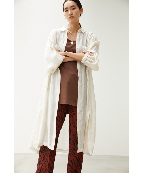 crie conforto(クリーコンフォルト)の「シアーワッシャーオーガンジーワンピース(ワンピース・レディース・ライトベージュ/グリーン系その他/オレンジ/チャコールグレー・SMALL/MEDIUM)」の10枚目の写真