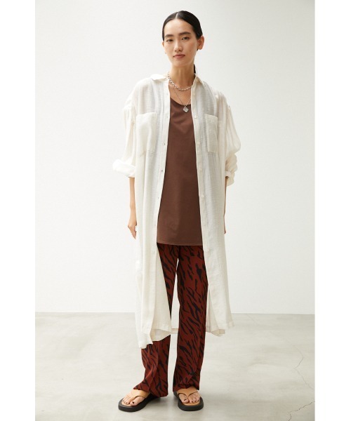 crie conforto(クリーコンフォルト)の「シアーワッシャーオーガンジーワンピース(ワンピース・レディース・ライトベージュ/グリーン系その他/オレンジ/チャコールグレー・SMALL/MEDIUM)」の12枚目の写真