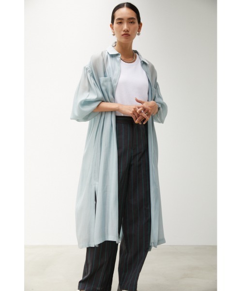 crie conforto(クリーコンフォルト)の「シアーワッシャーオーガンジーワンピース(ワンピース・レディース・ライトベージュ/グリーン系その他/オレンジ/チャコールグレー・SMALL/MEDIUM)」の18枚目の写真