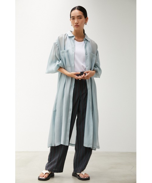 crie conforto(クリーコンフォルト)の「シアーワッシャーオーガンジーワンピース(ワンピース・レディース・ライトベージュ/グリーン系その他/オレンジ/チャコールグレー・SMALL/MEDIUM)」の20枚目の写真