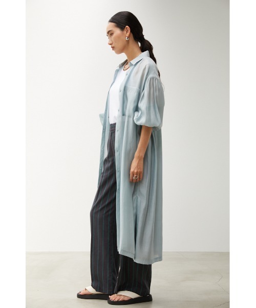 crie conforto(クリーコンフォルト)の「シアーワッシャーオーガンジーワンピース(ワンピース・レディース・ライトベージュ/グリーン系その他/オレンジ/チャコールグレー・SMALL/MEDIUM)」の21枚目の写真