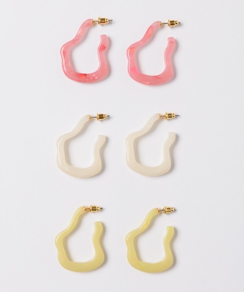 LA BELLE ETUDE(ラベルエチュード)の「なみなみピアス(ピアス(両耳用)・レディース・ホワイト/ピンク/ライトグリーン・FREE)」の15枚目の写真