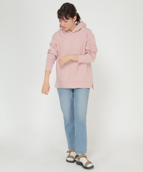 ikka（イッカ）の「ダンボールニットフードパーカー2（パーカー・レディース・ブラック/ターコイズブルー/クリアイエロー/ピンクベージュ/ライトベージュ・M/L）」の18枚目の写真