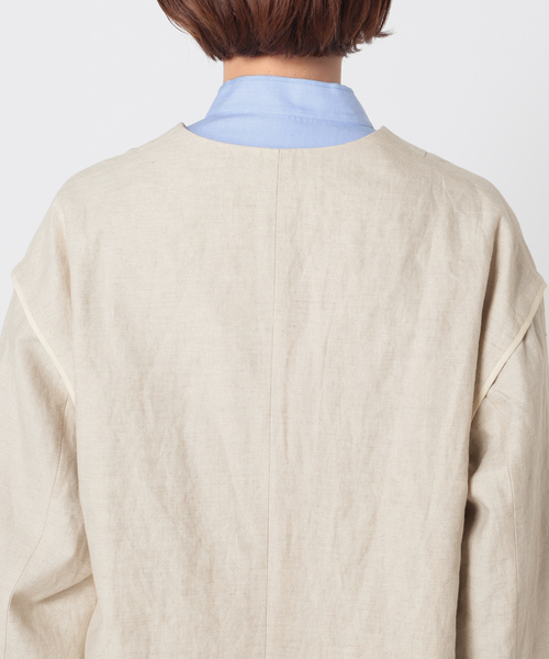 CITYSHOP（シティーショップ）の「Li/Co COLLARLESS ジャケット（ノーカラージャケット・レディース・ブラック/ベージュ・36/38）」の15枚目の写真