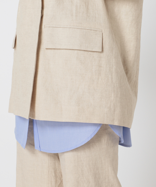 CITYSHOP（シティーショップ）の「Li/Co COLLARLESS ジャケット（ノーカラージャケット・レディース・ブラック/ベージュ・36/38）」の19枚目の写真