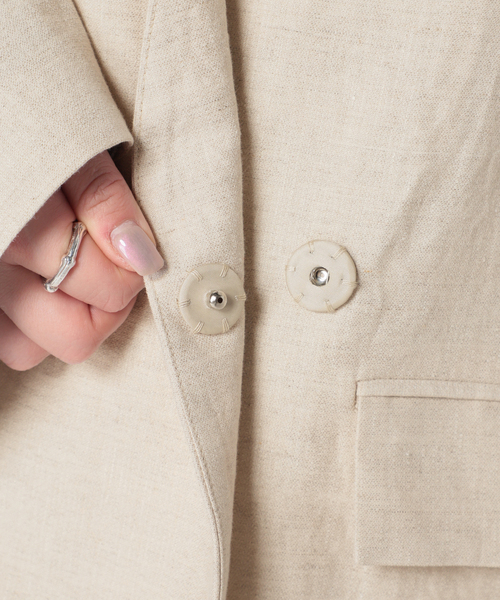 CITYSHOP（シティーショップ）の「Li/Co COLLARLESS ジャケット（ノーカラージャケット・レディース・ブラック/ベージュ・36/38）」の21枚目の写真