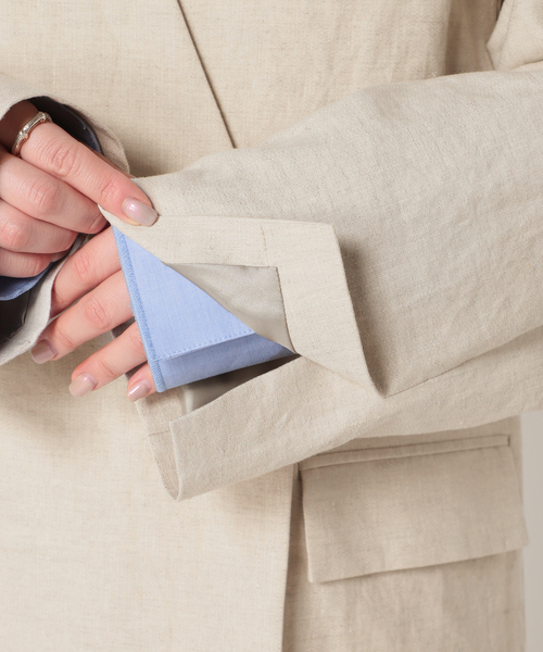 CITYSHOP（シティーショップ）の「Li/Co COLLARLESS ジャケット（ノーカラージャケット・レディース・ブラック/ベージュ・36/38）」の22枚目の写真