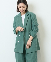 HERENCIA | コットリネン 4B ダブル ジャケット（セットアップ可）(テーラードジャケット)